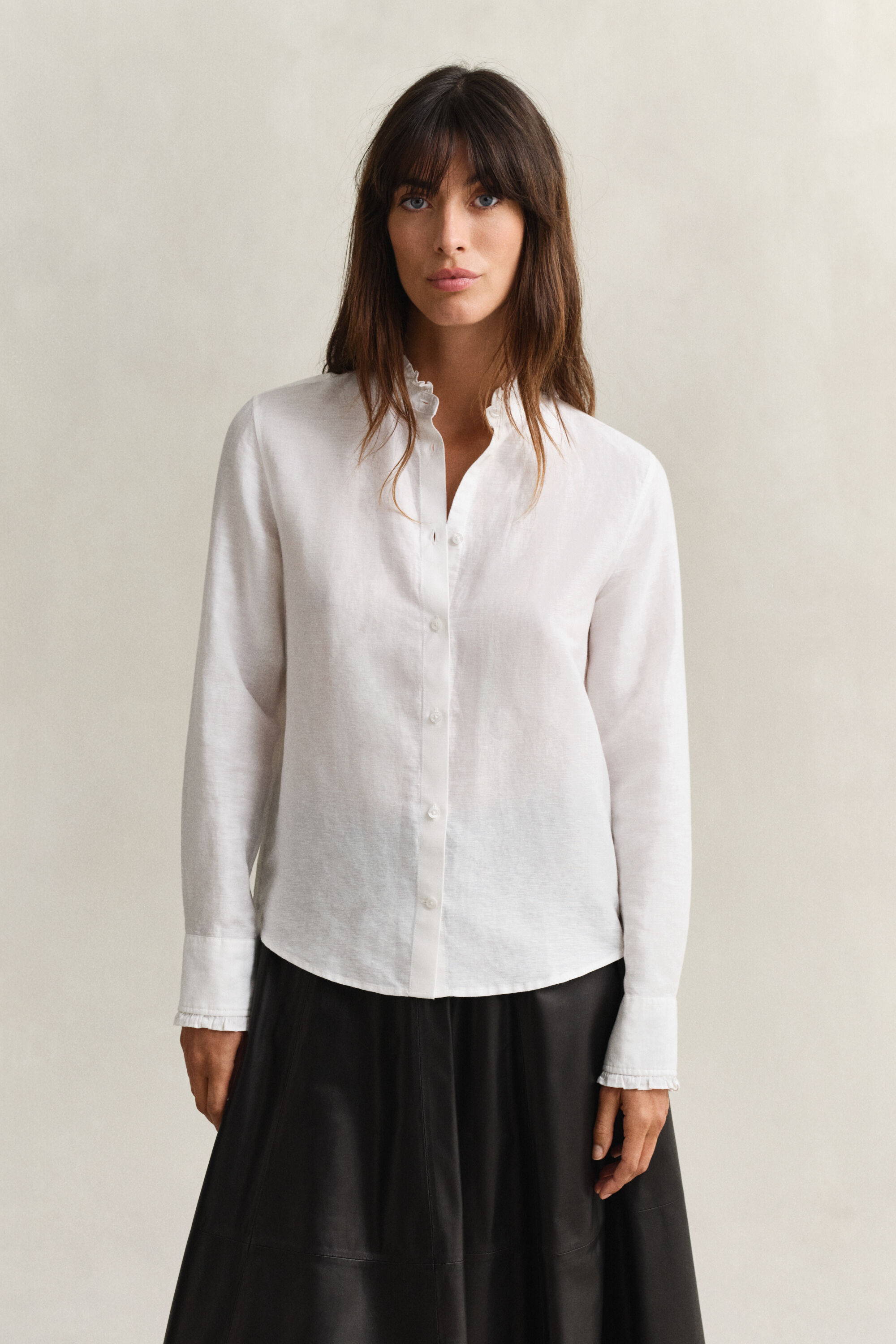 Frilly Linen Blend Blouse