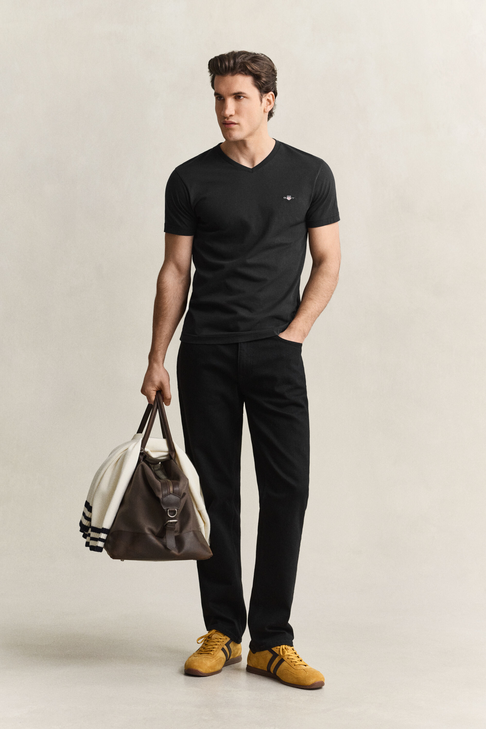 Slim Fit Shield V-Neck T-Shirt