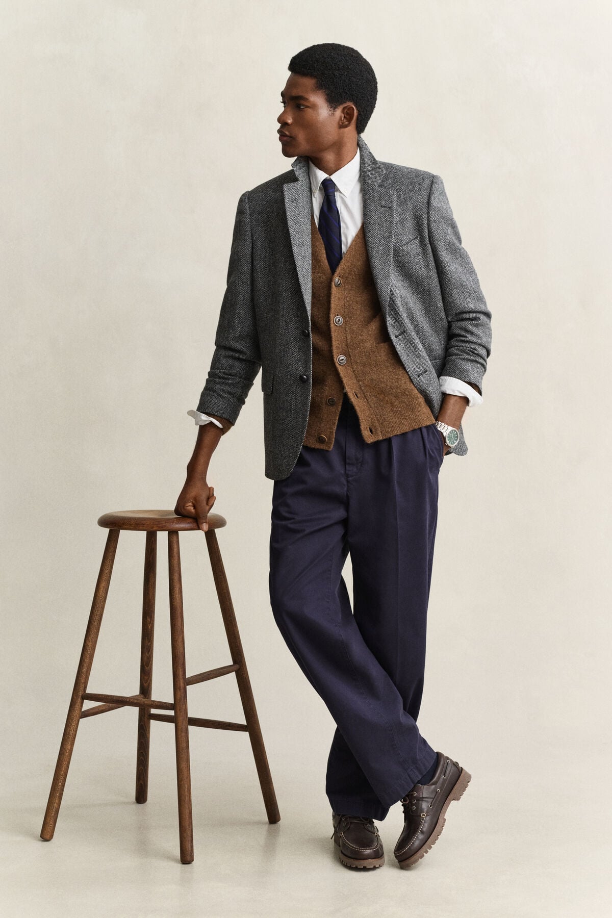Gant x Yale Tweed Blazer — BLACK GREY