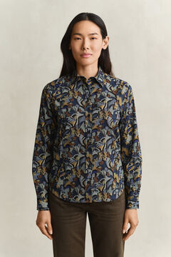 Printed Cotton Voile Shirt — EVENING BLUE 5