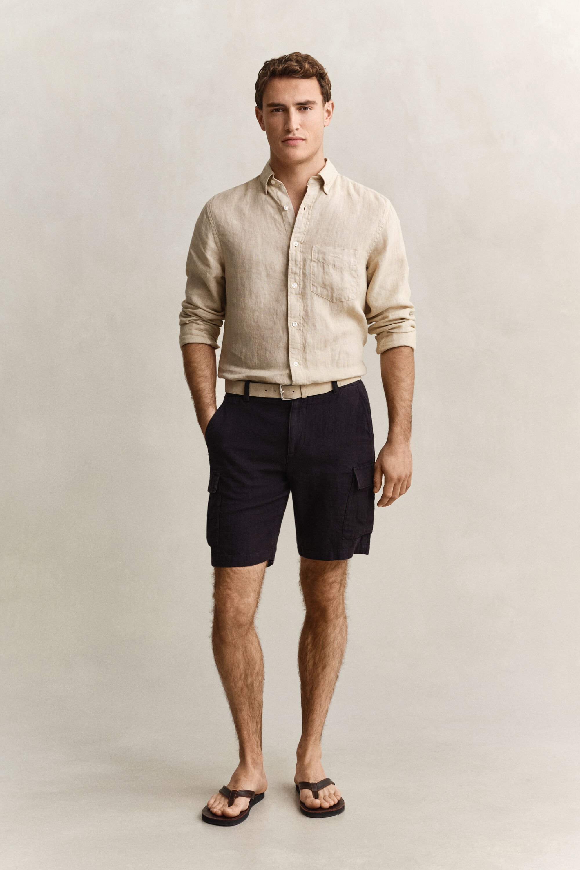Linen Cargo Shorts