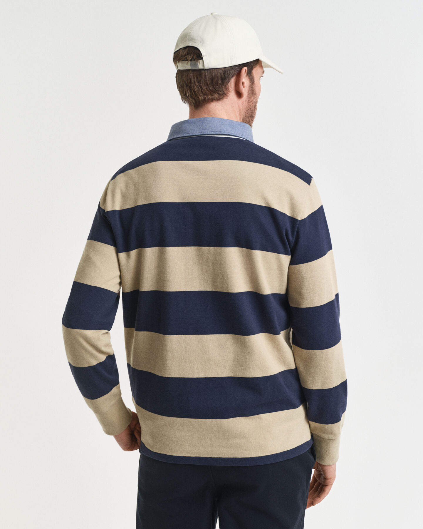 Chambray Collar Striped Heavy Rugger
