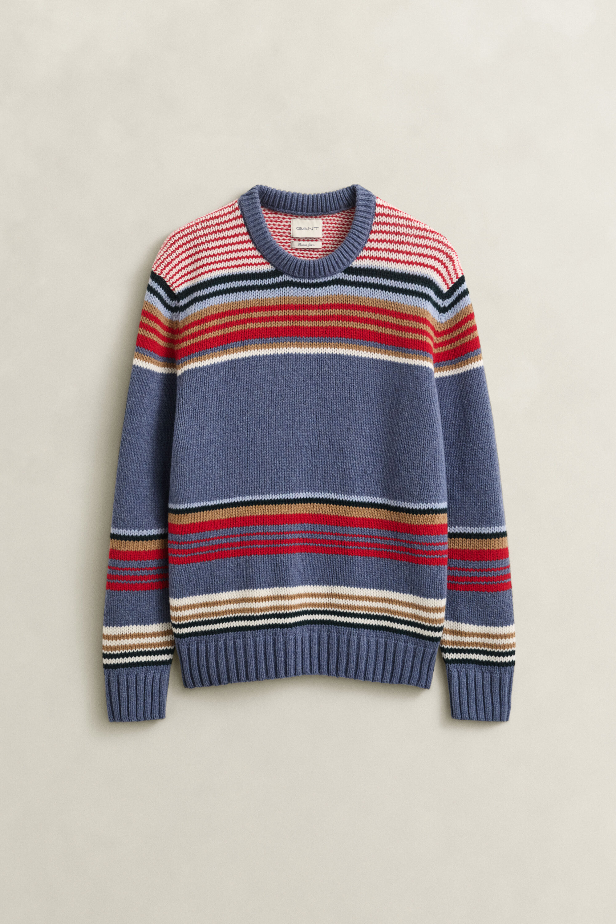 Multistriped Crew Neck Sweater
