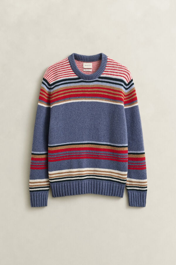 Multistriped Crew Neck Sweater — MULTICOLOR