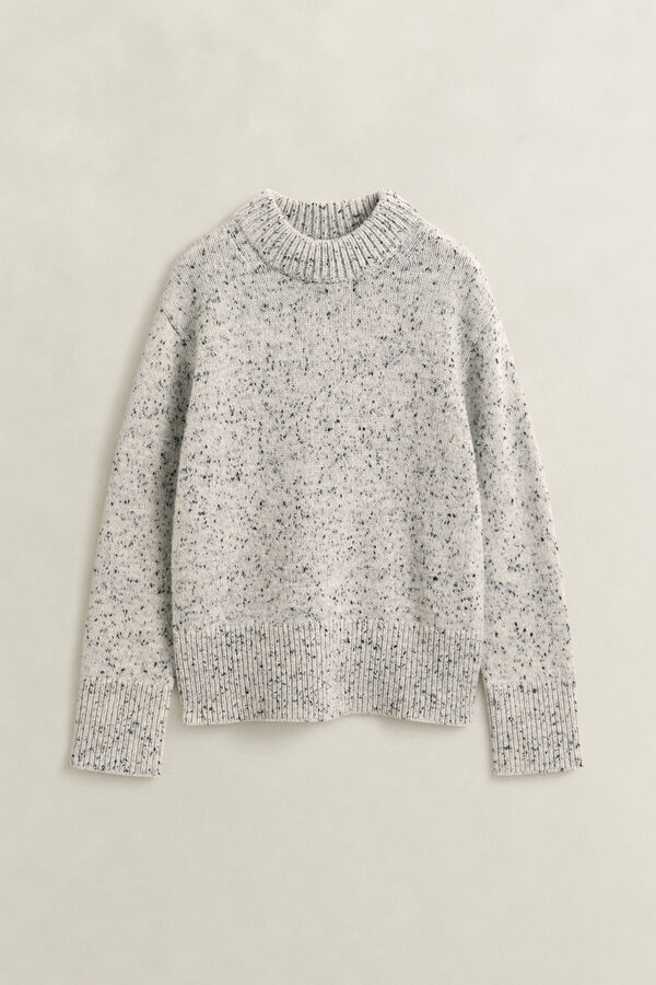 Wool Blend Nepps Sweater — CREAM