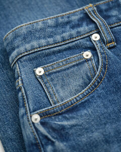 Cropped Straight Leg Stretch Jeans — MID BLUE BROKEN IN 2