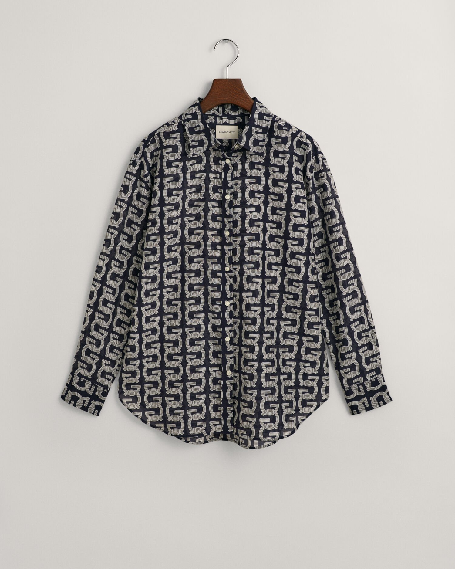 FENDI monogram-print silk shirt - Grey