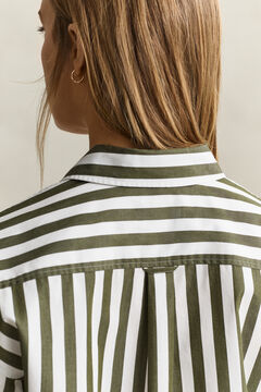 Relaxed Striped Poplin Shirt — COUNTRY GREEN 3