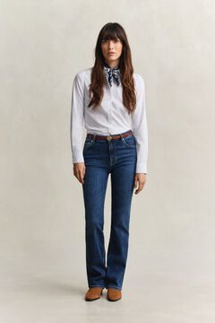 Slim Flared Stretch Jeans — DARK BLUE WORN IN 6
