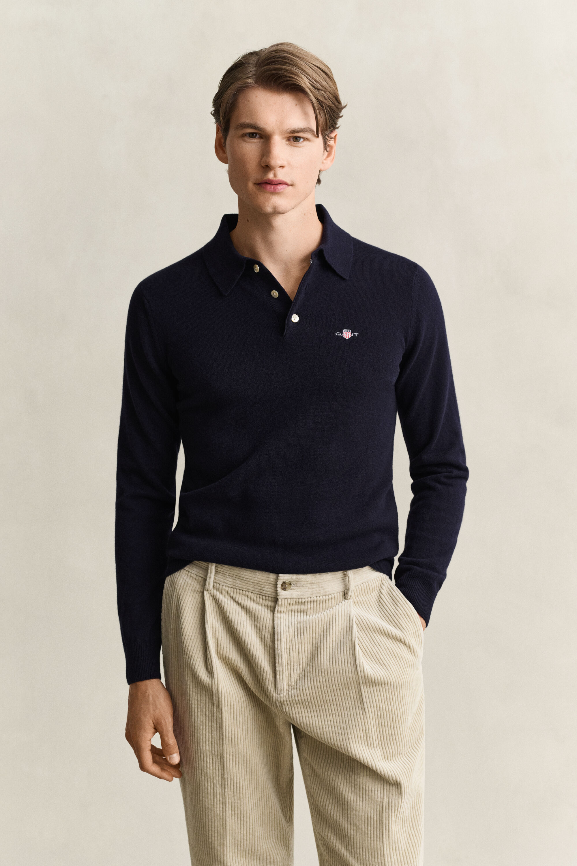 Superfine Lambswool Polo Sweater