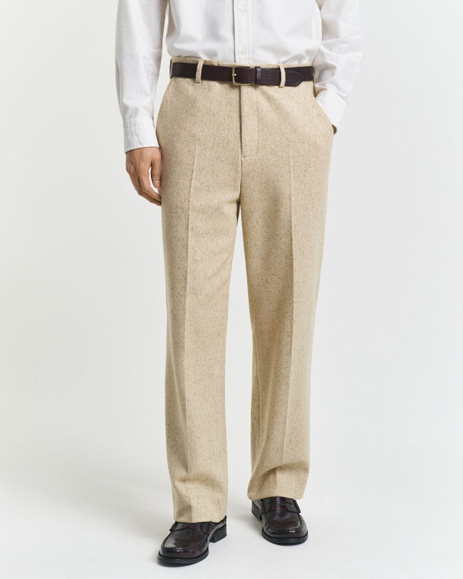 Relaxed Fit Nepps Herringbone Suit Pants