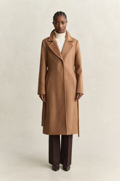 Belted Wool Blend Coat — ROASTED WALNUT 7