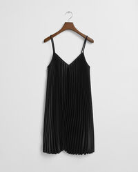 Pleated Sateen Mini Strap Dress
