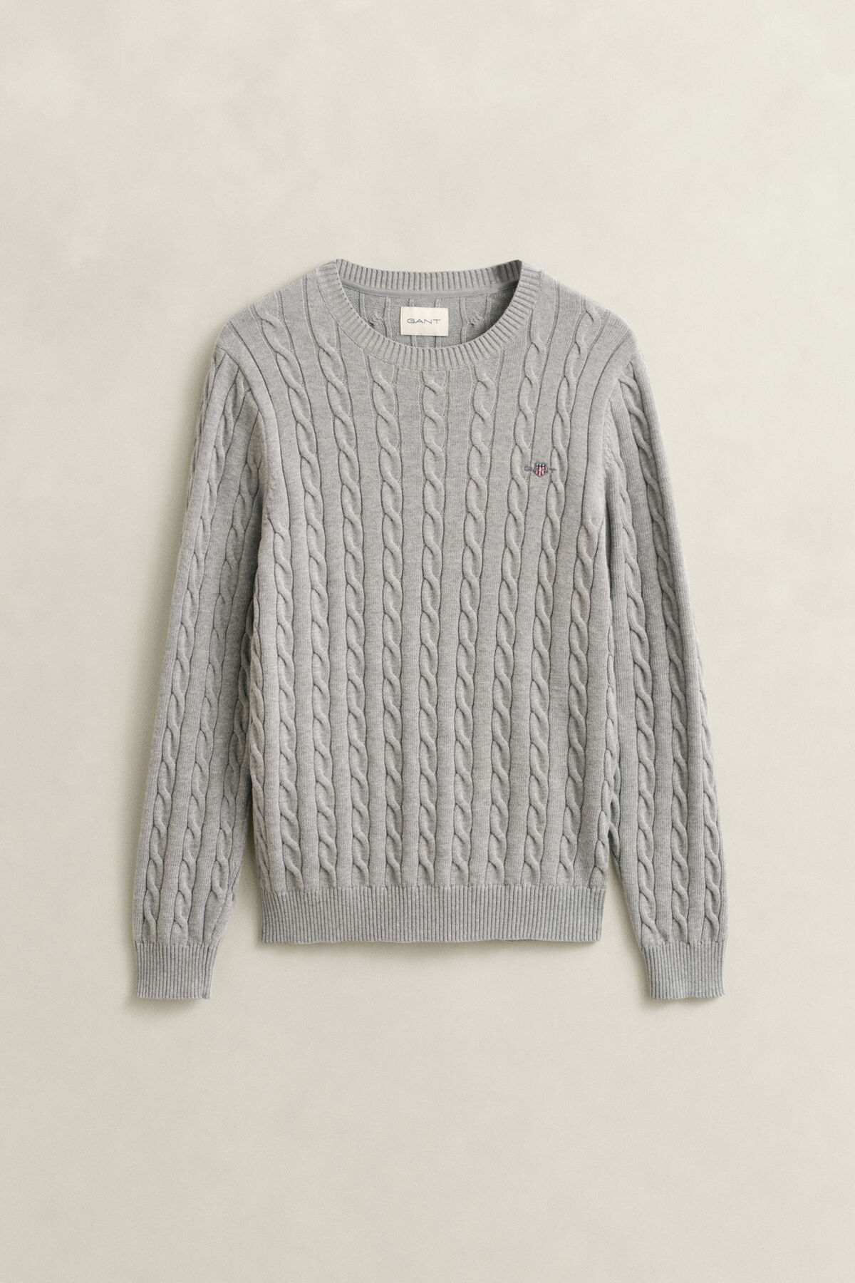 Classic Cable Knit Sweater — GREY MELANGE