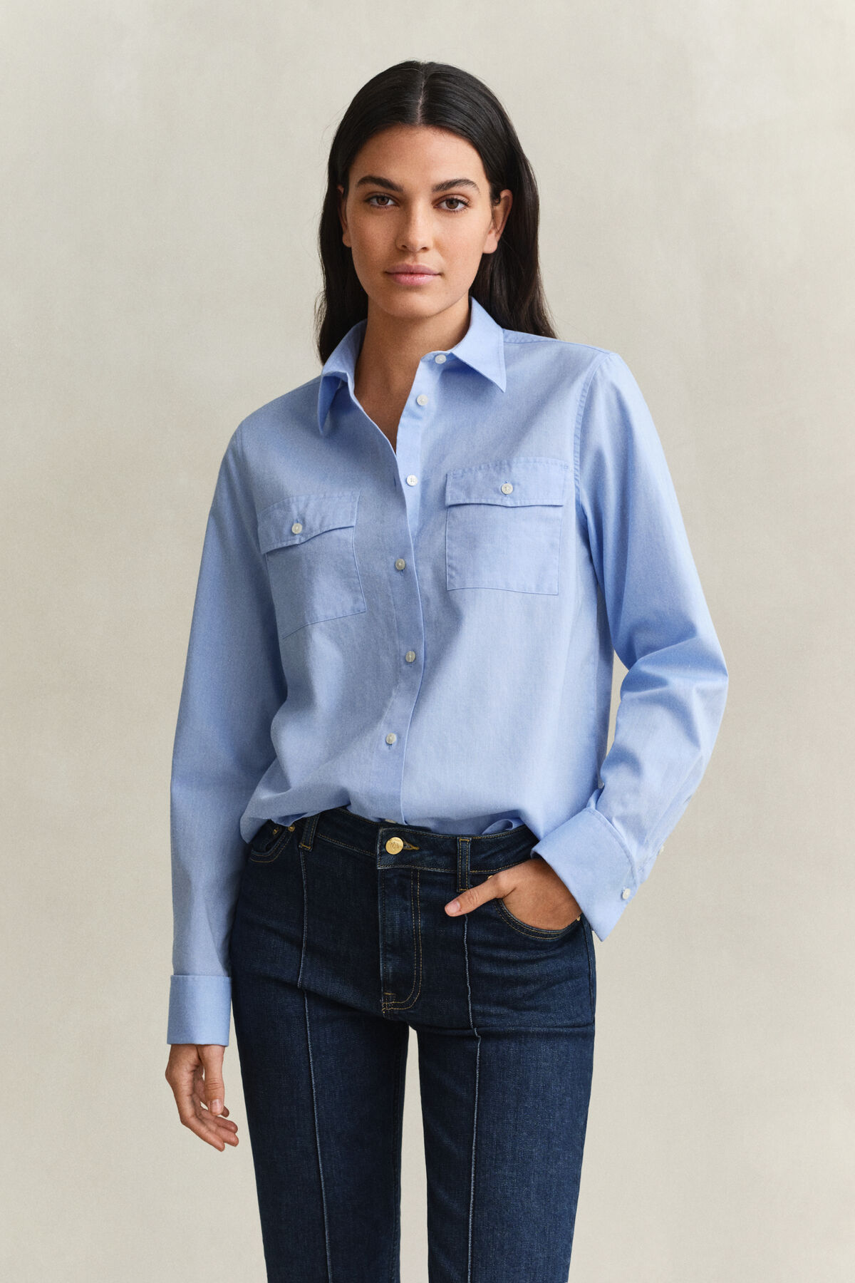 Cotton French Cuff Shirt — MISTY LAVENDER