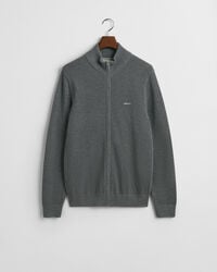 Cotton Piqué Zip Cardigan
