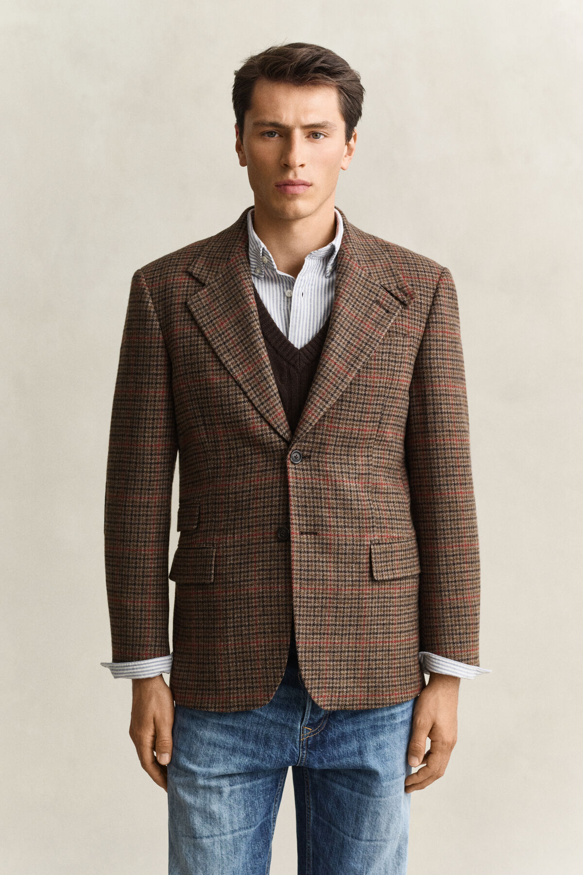 British Tweed Sports Jacket — SHADOW BROWN
