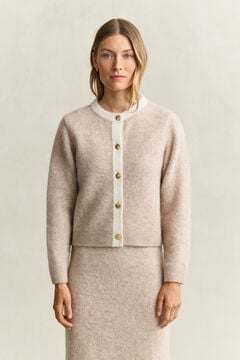 Alpaca Wool Blend Cardigan — LIGHT BEIGE MELANGE 5
