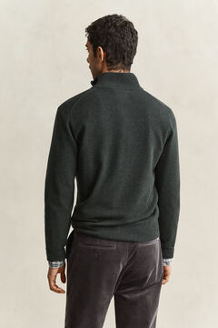 Lambswool Half-Zip Sweater — DARK MOSS GREEN 3