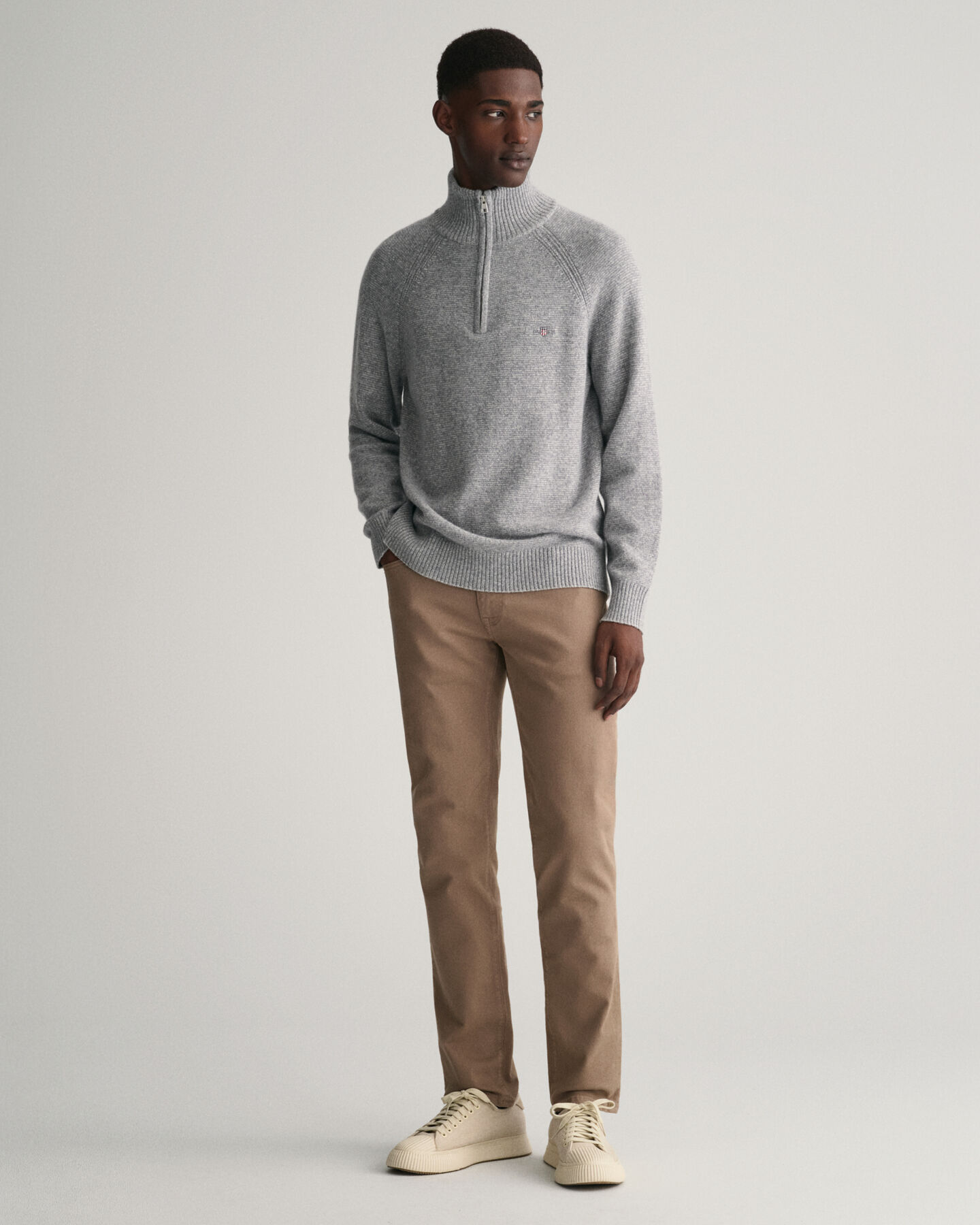 Bicolored Half-Zip Sweater