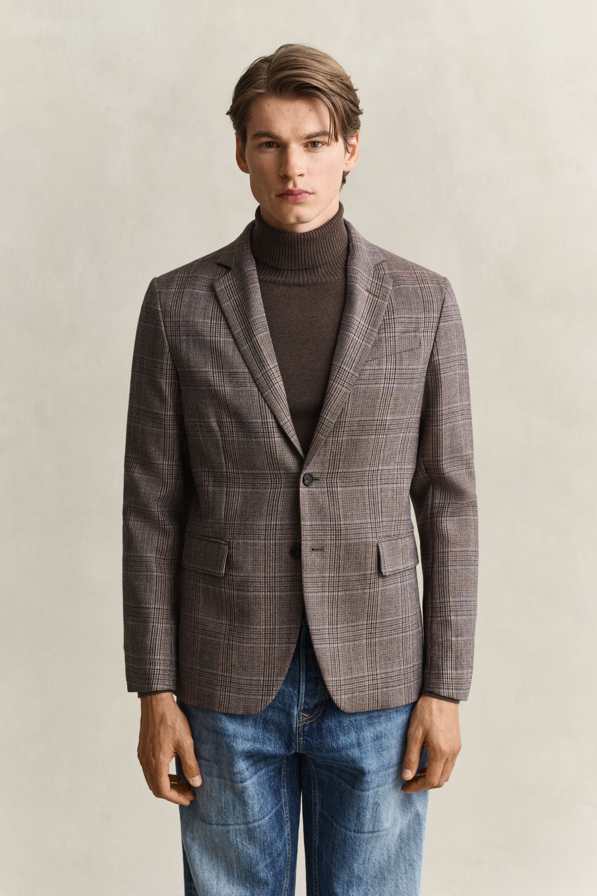 Checked Wool Suit Jacket