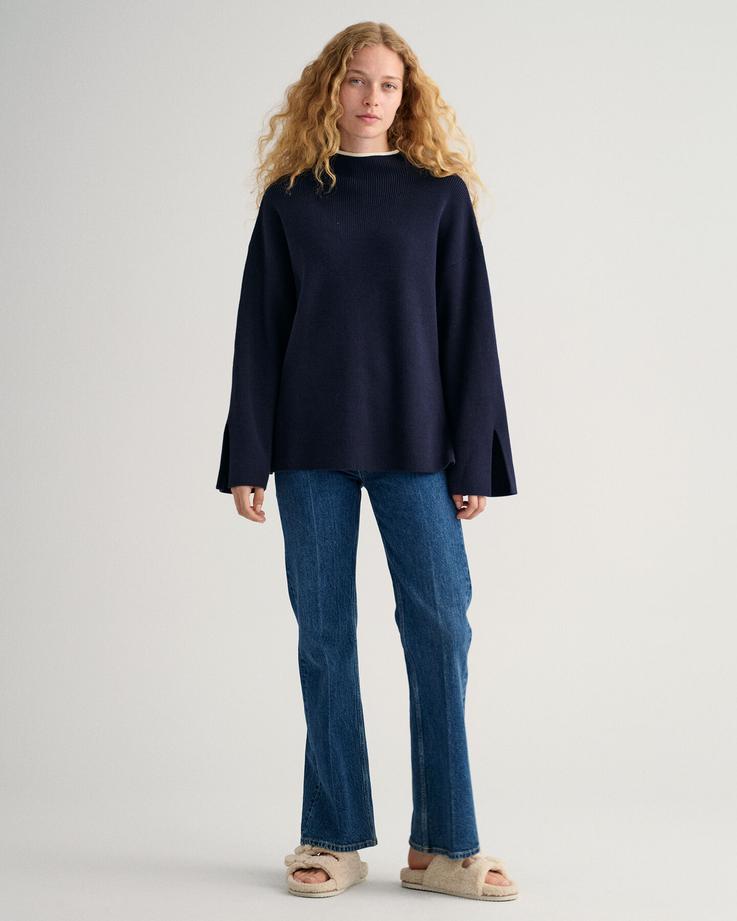 Ribbed Mock Neck Sweater