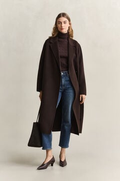 Handstitched Belted Coat — DEEP BROWN 8