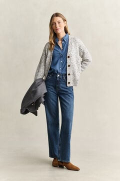 Wool Blend Nepps Cardigan — CREAM 6