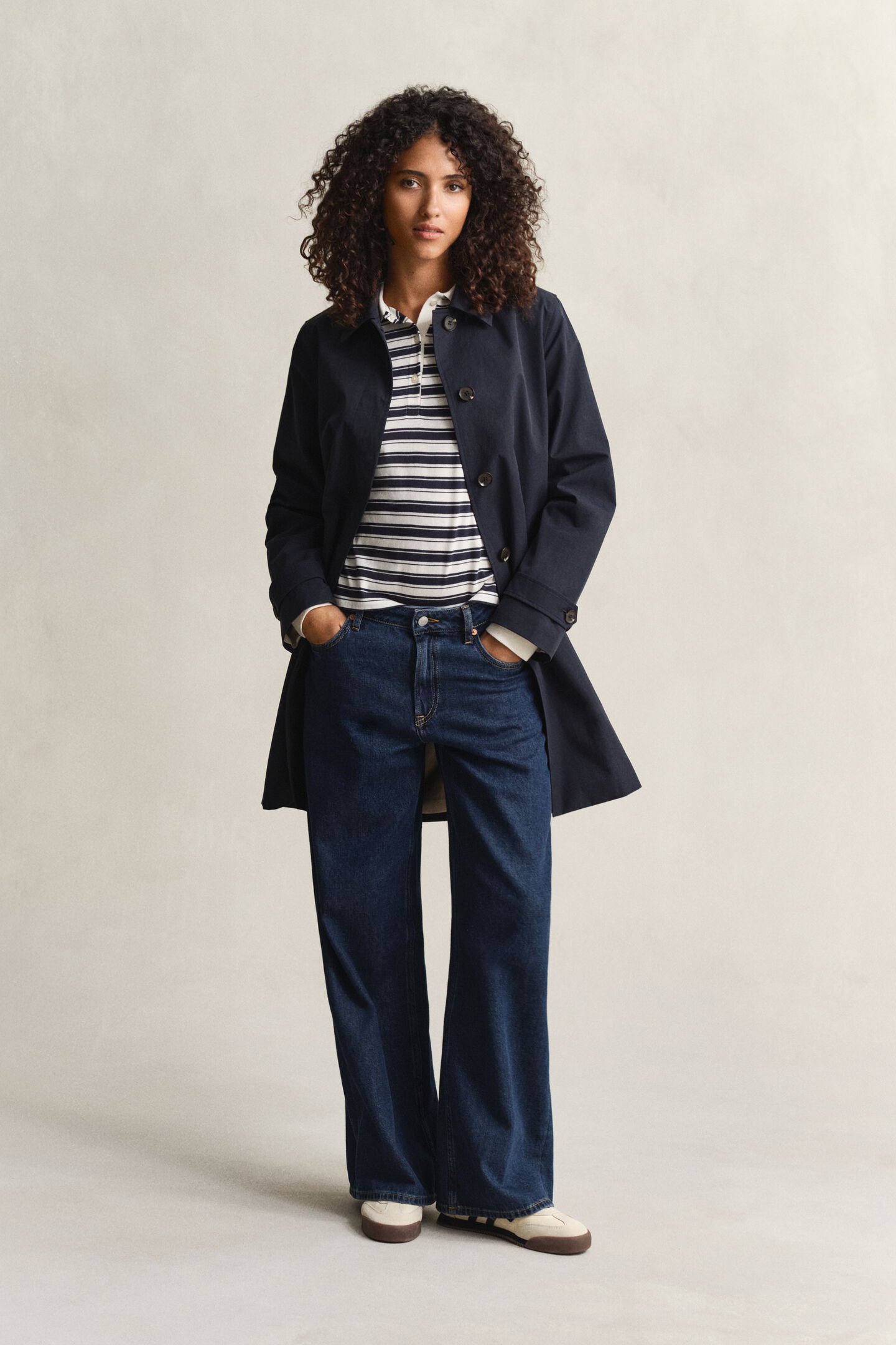 Striped Long Sleeve Polo Shirt