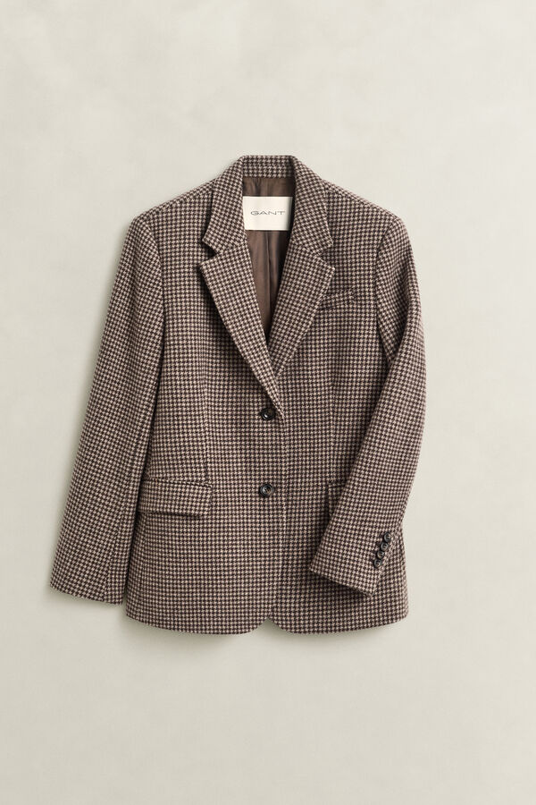 Houndstooth Blazer — FADED TAUPE