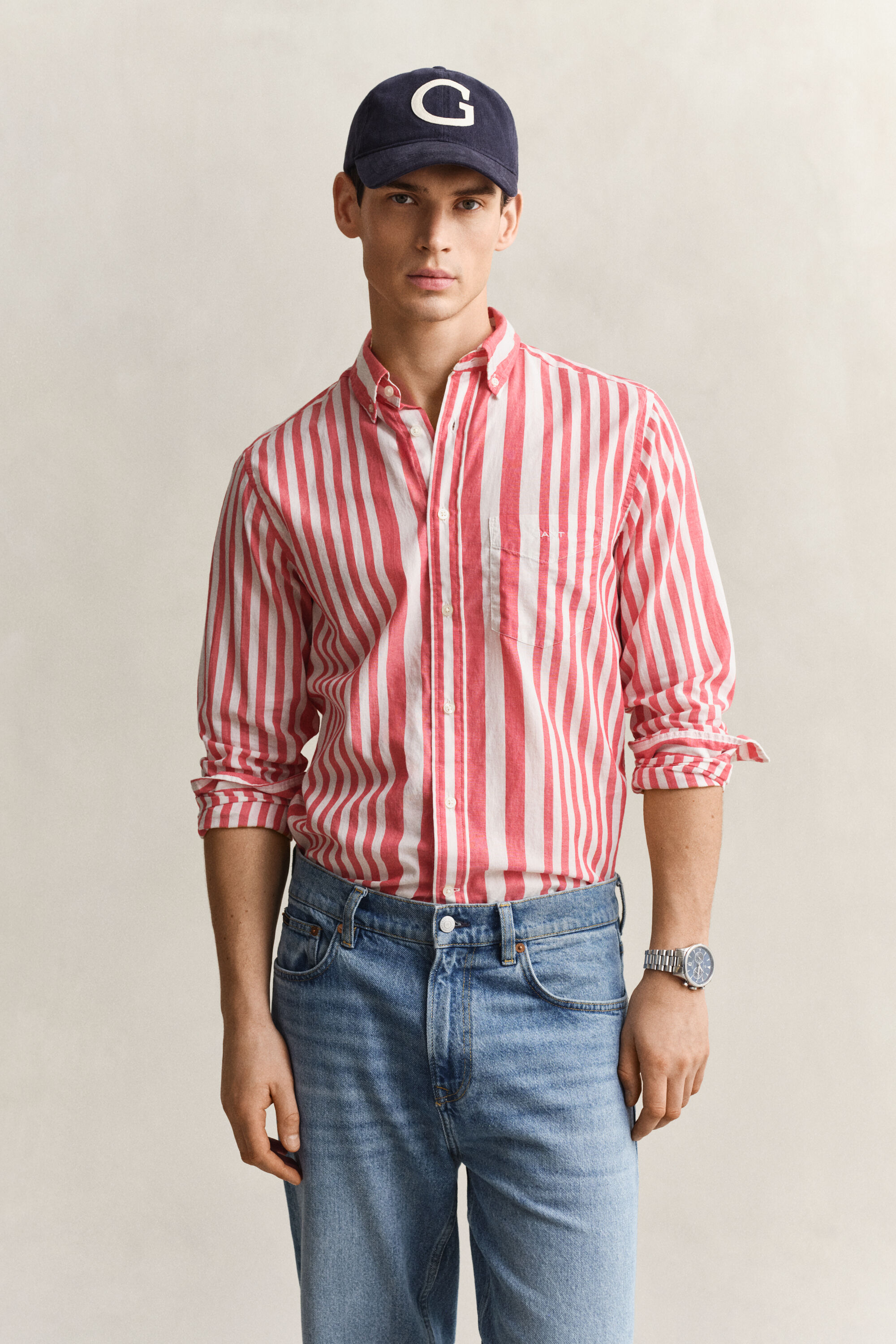 Striped Cotton Voile Shirt