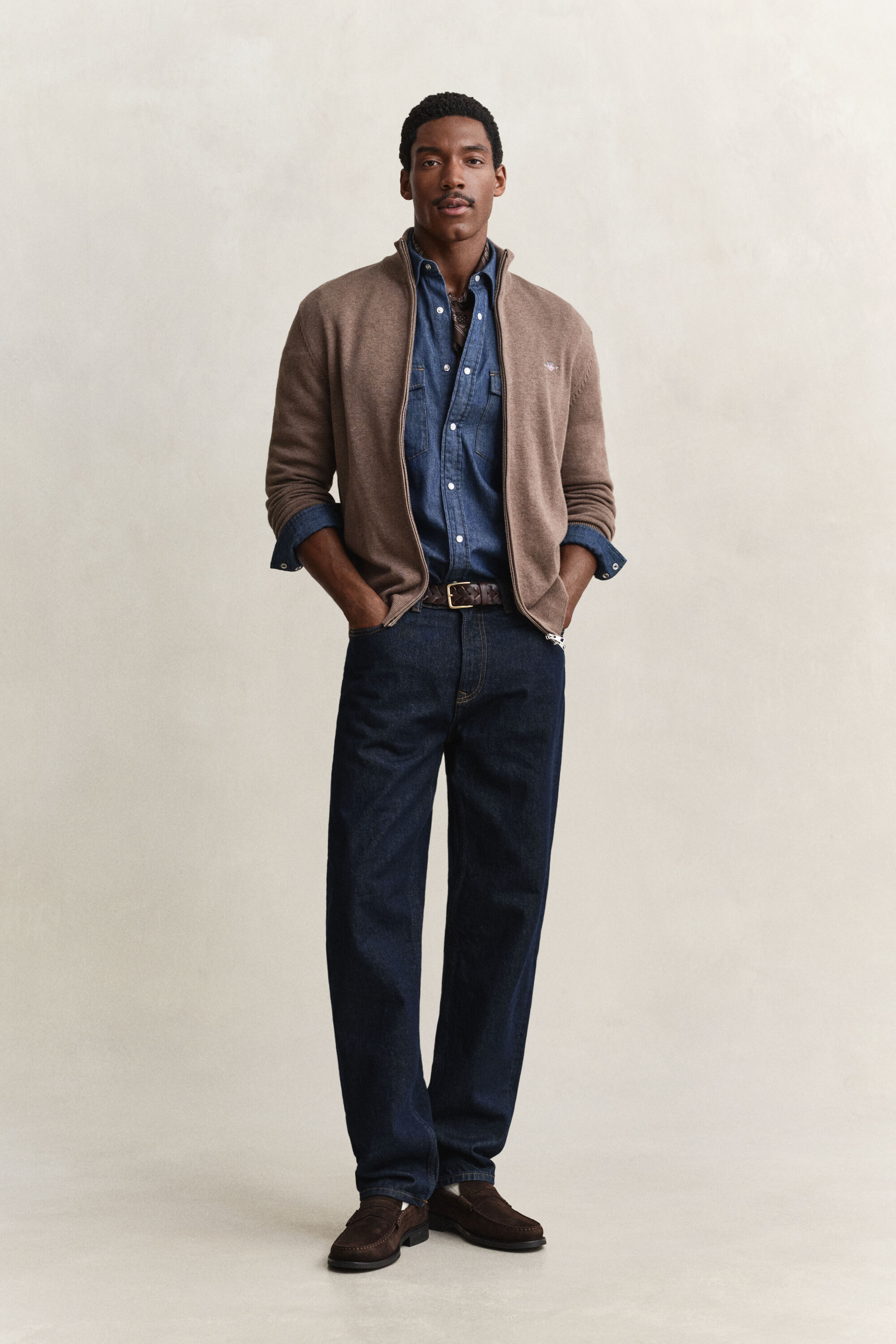Casual Cotton Zip Cardigan