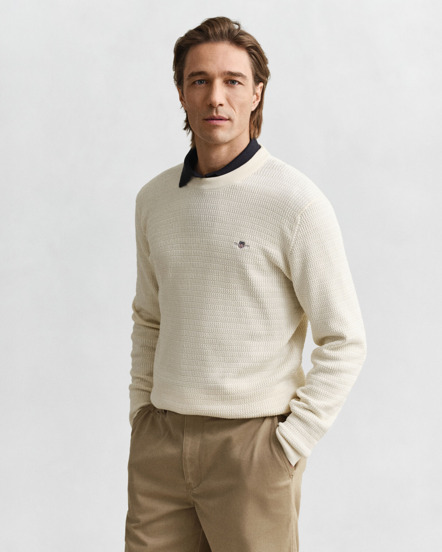 Mini Cable Knit Crew Neck Sweater