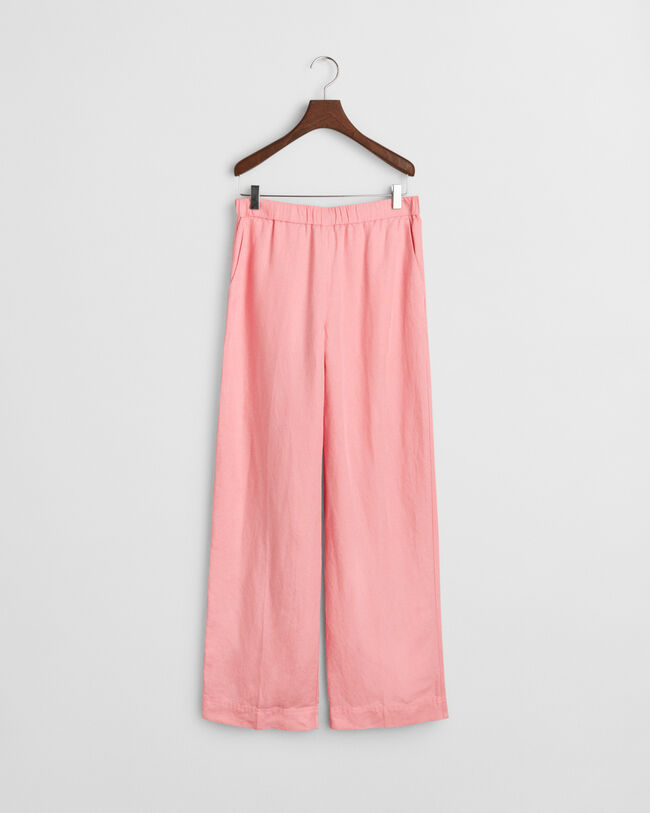 Relaxed Fit Linen Blend Pull-On Pants