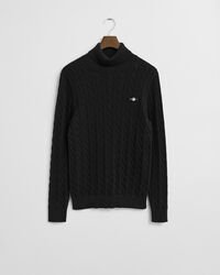 Cotton Cable Knit Turtleneck Sweater