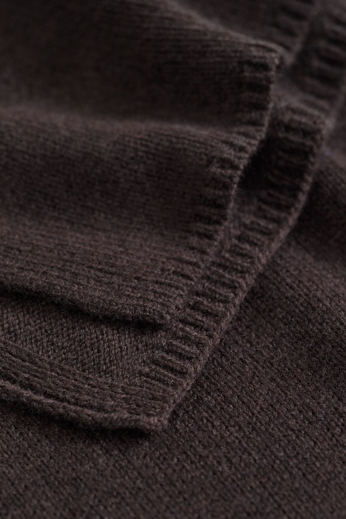 Wool Cashmere Scarf — DEEP BROWN