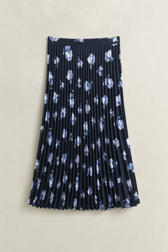 Floral Print Pleated Skirt — EVENING BLUE 1