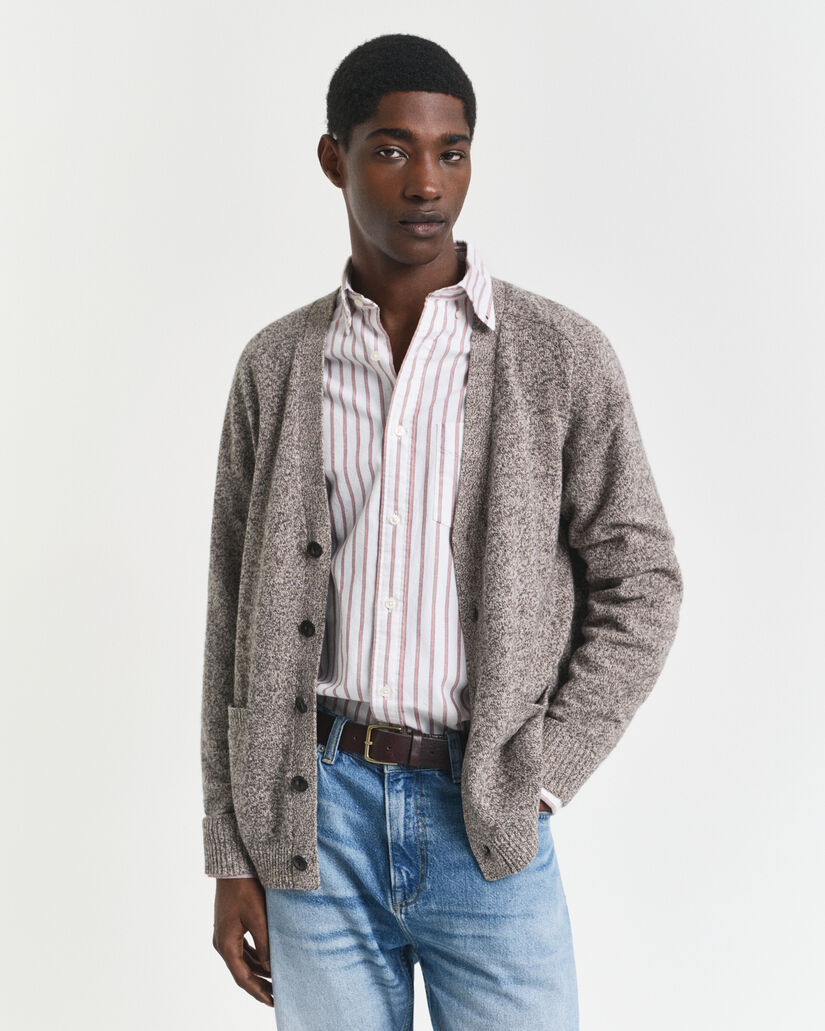 Wool Blend Mouliné Cardigan