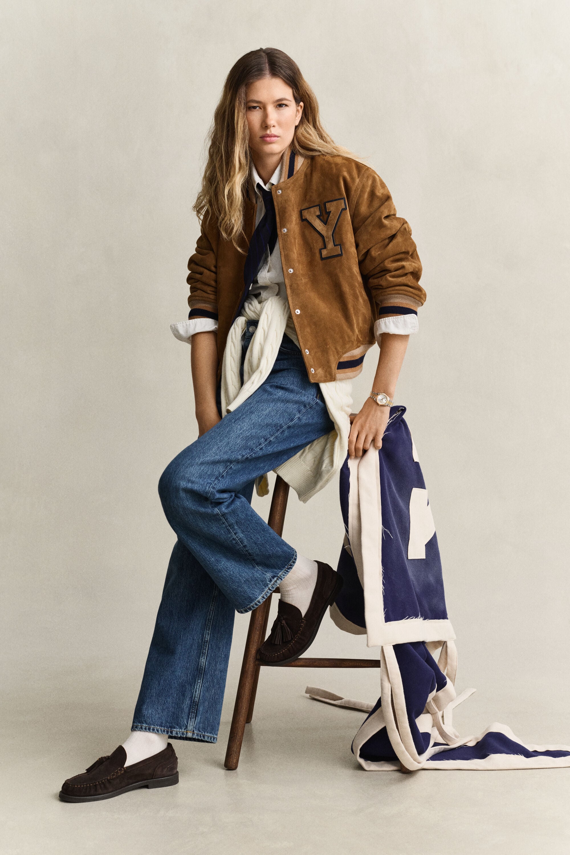 Gant x Yale Suede Varsity Jacket