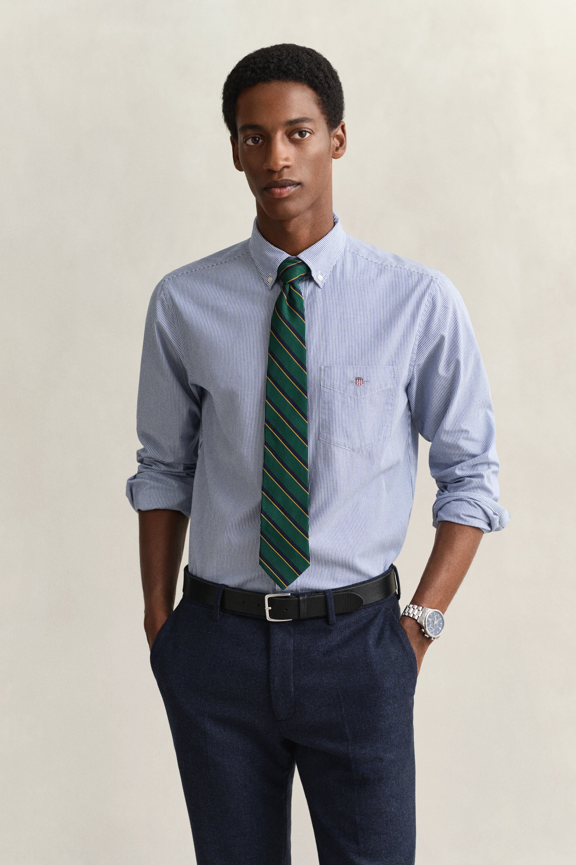 Banker Stripe Classic Poplin Shirt