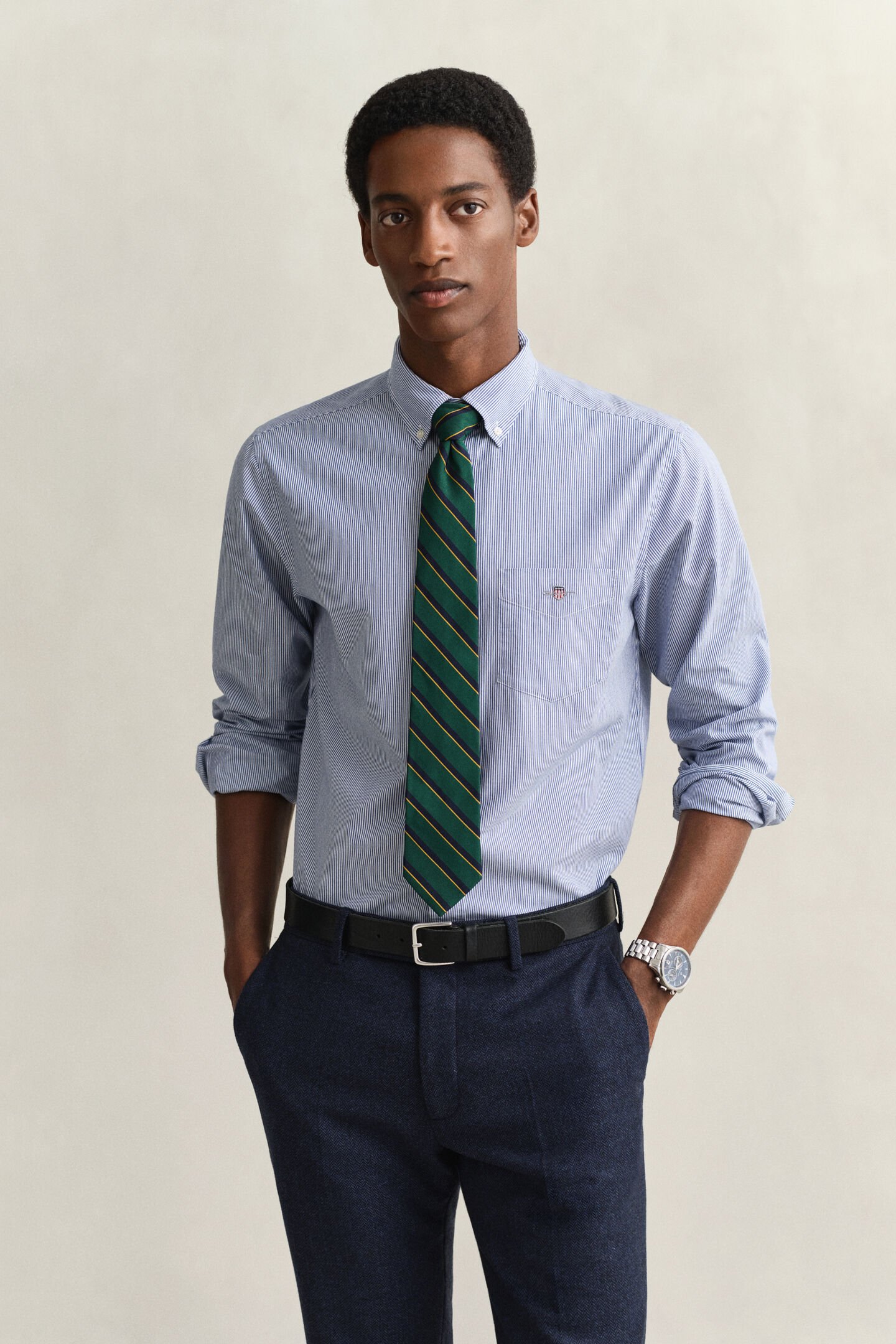 Banker Stripe Classic Poplin Shirt