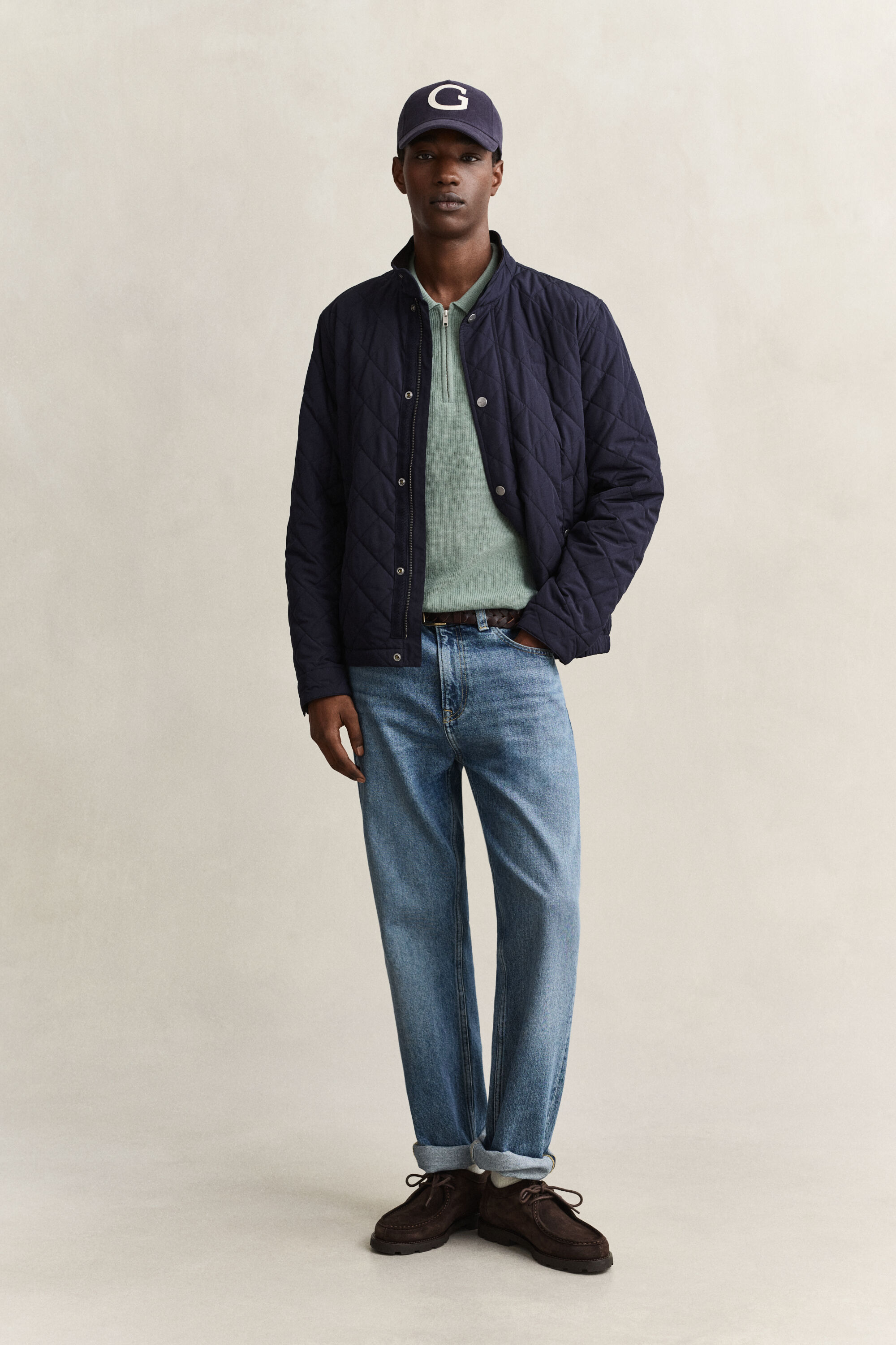 Ribbed Cotton Polo Sweater