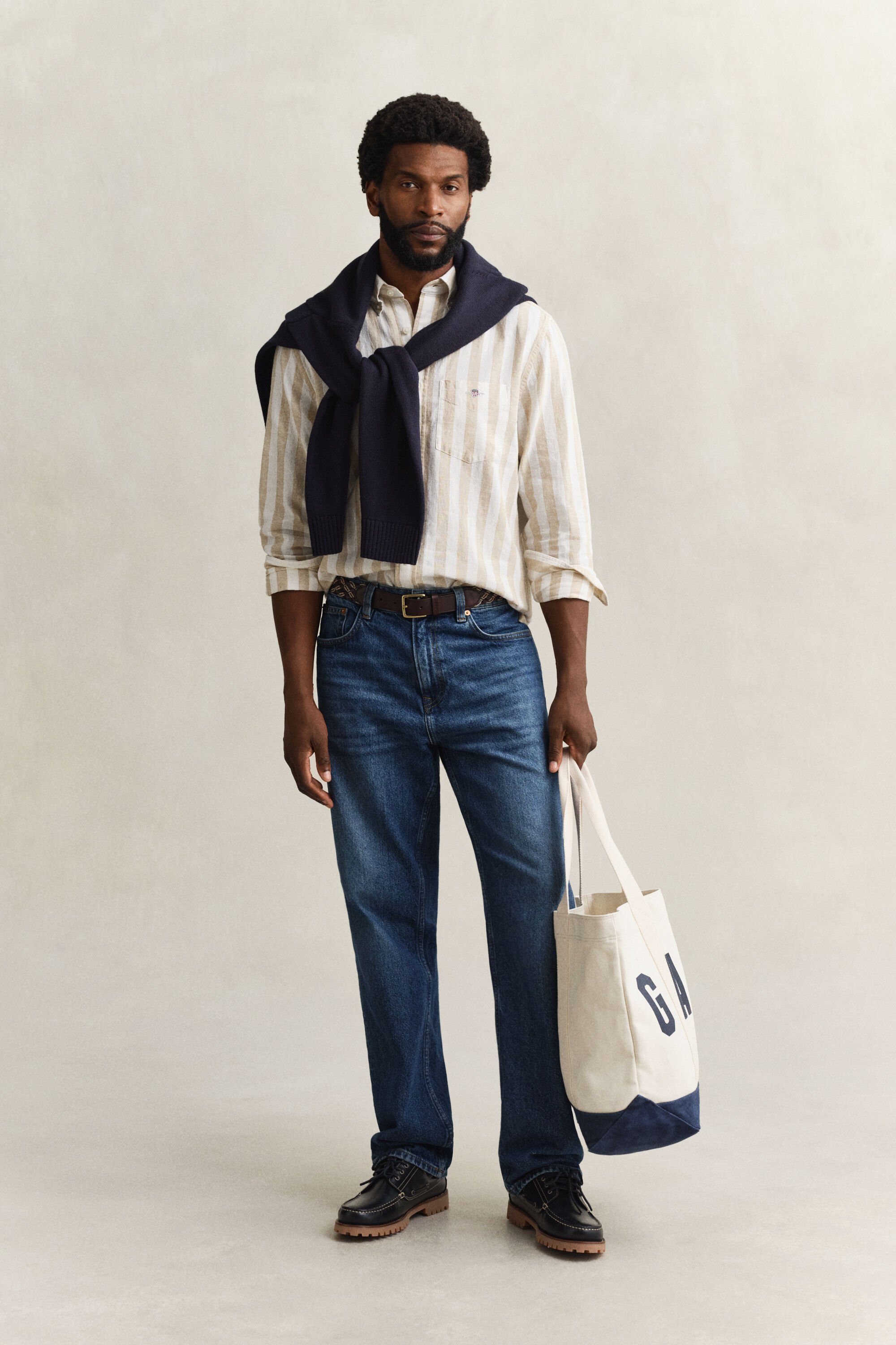 Striped Linen Blend Shirt