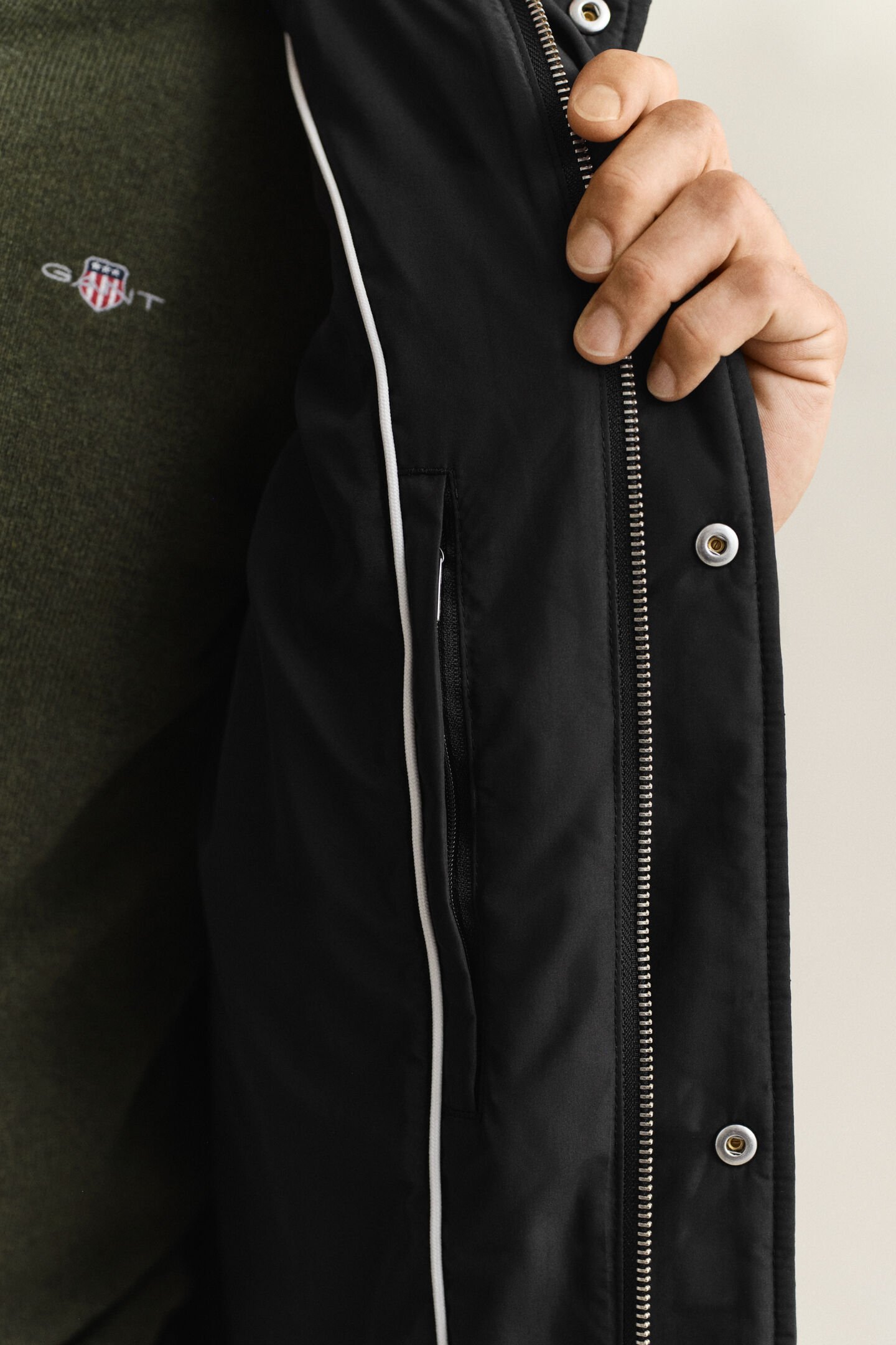 Quilted Windcheater Mid-Length Jacket
