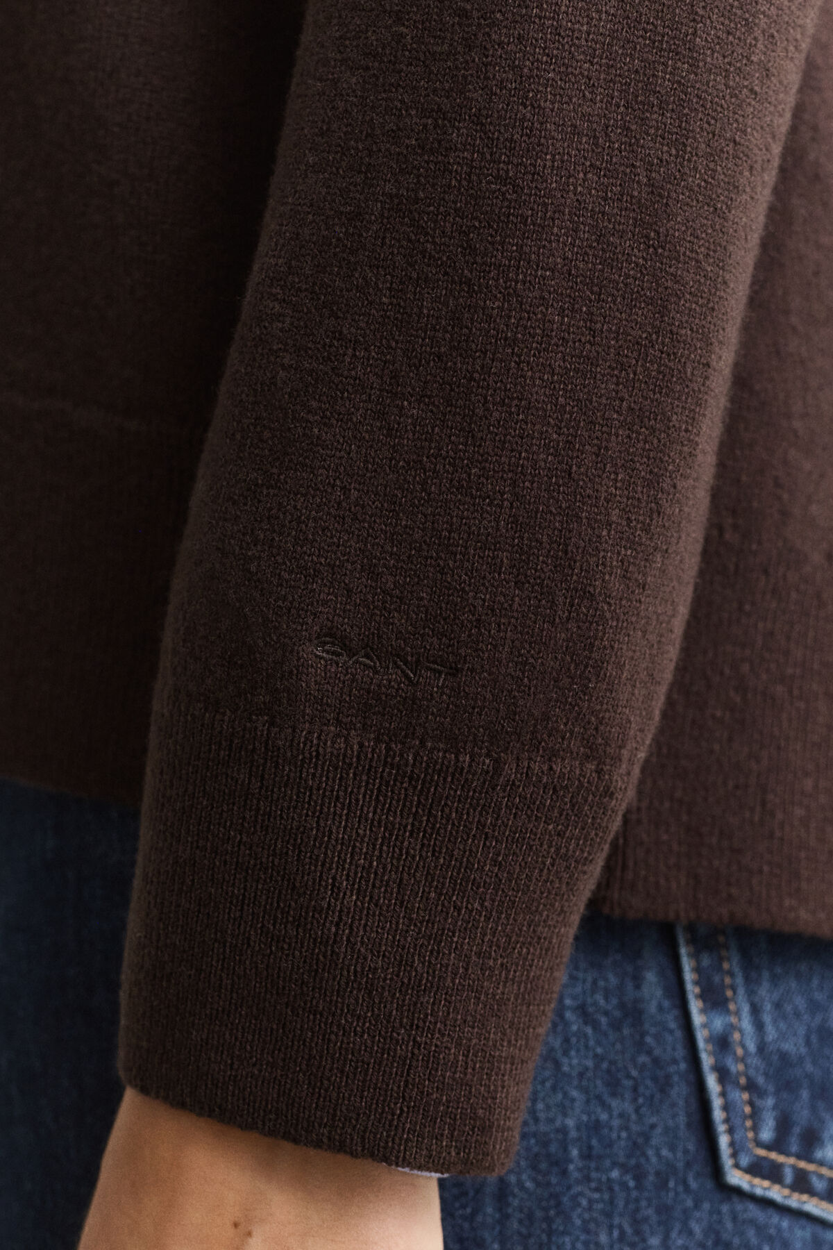 Superfine Lambswool Cardigan — DEEP BROWN