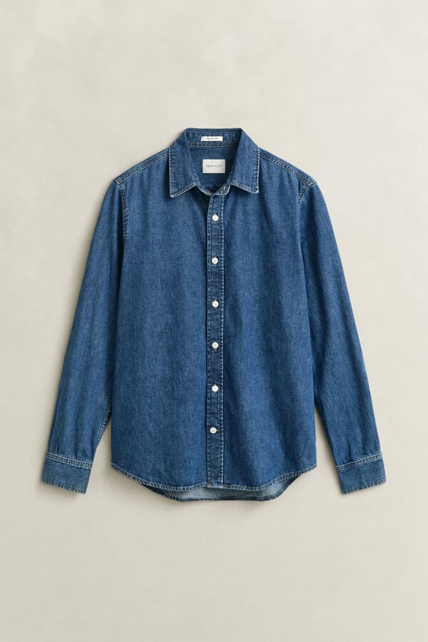 Denim Shirt — MID BLUE WORN IN