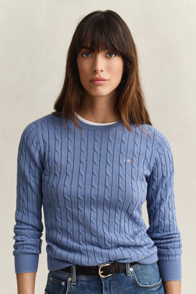 Cable Knit Crew Neck Sweater