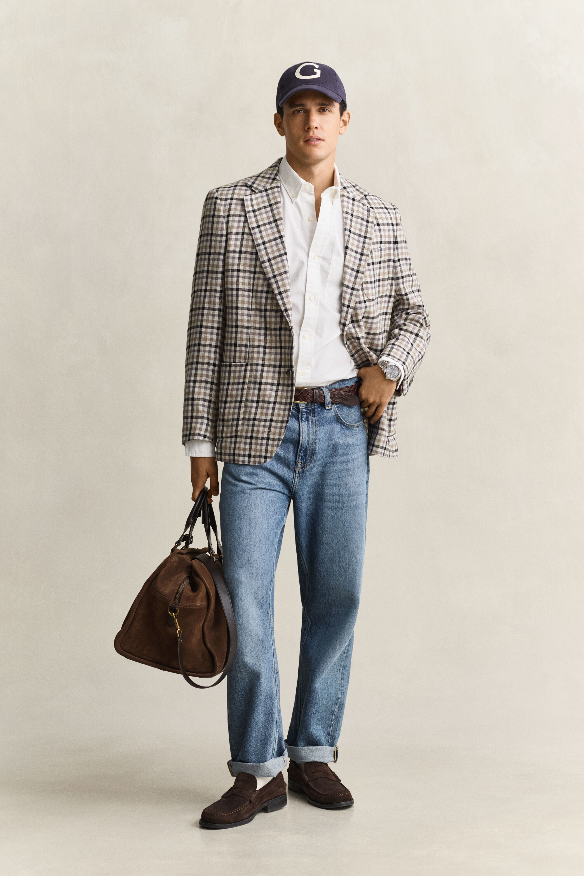 Wool Linen Check Blazer