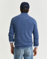 Cotton Piqué Half-Zip Sweater