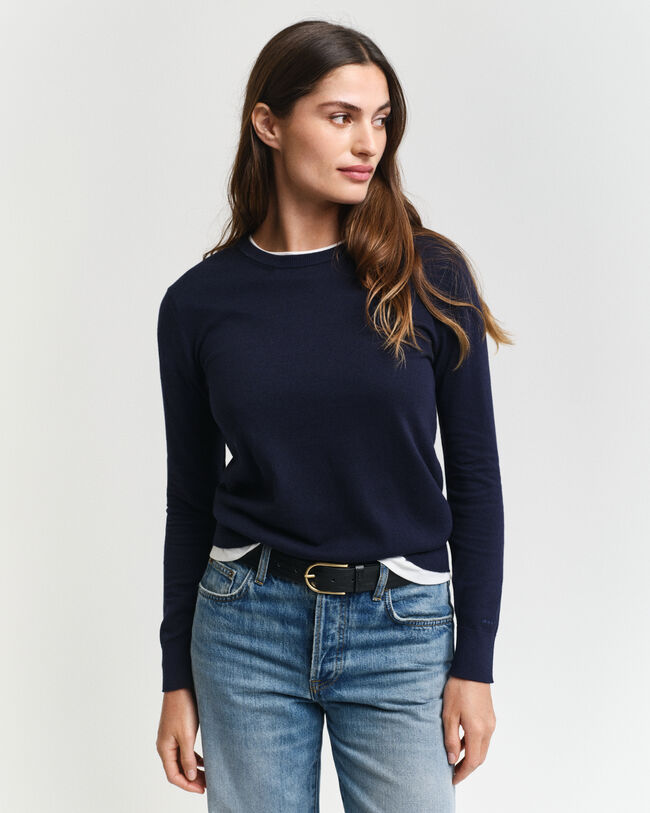 Fine Knit Crew Neck Sweater